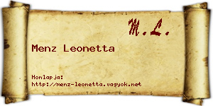 Menz Leonetta névjegykártya